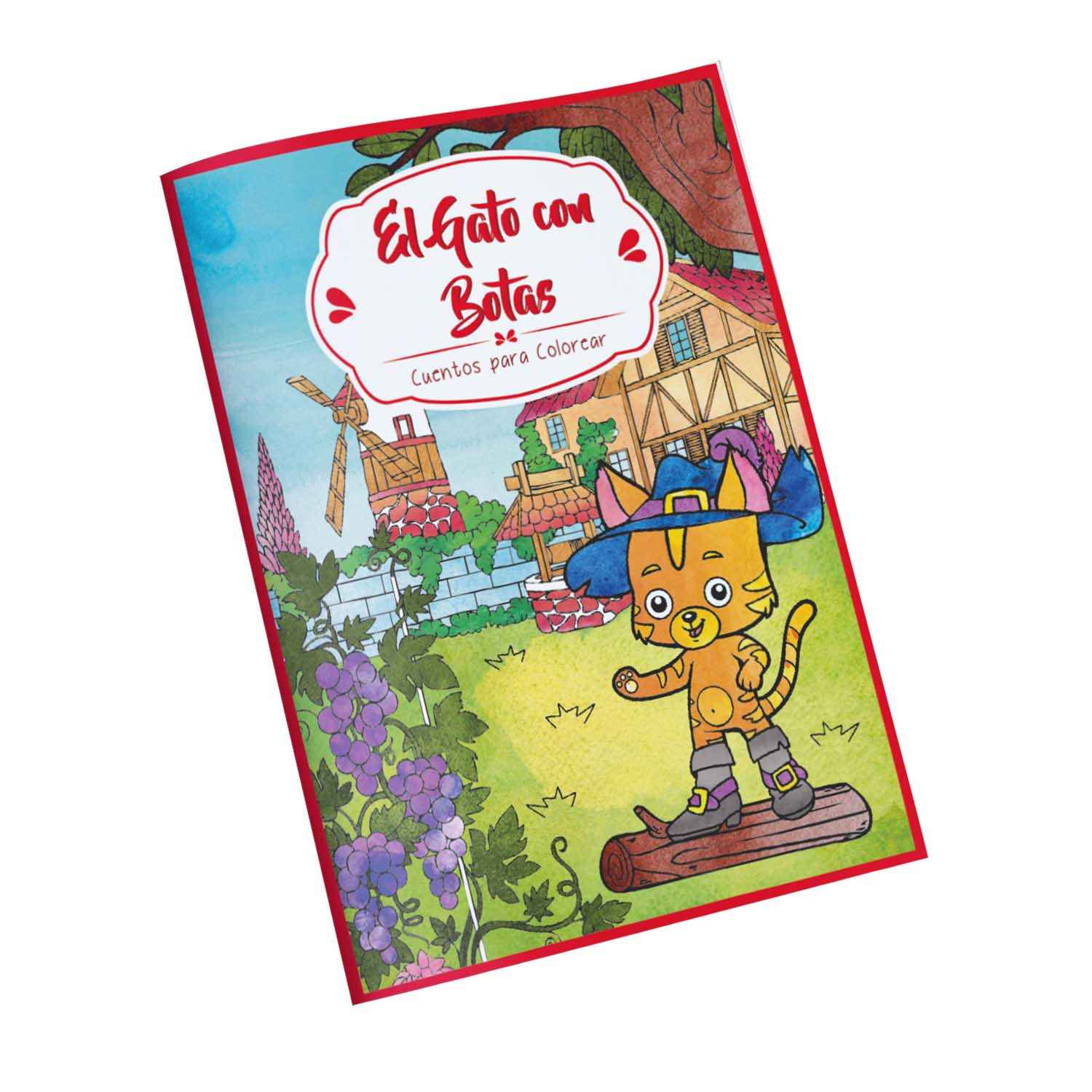 Cuentos Para Colorear Gato Con Botas 16 Paginas | Art & Craft